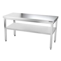 Edelstahl Arbeitstisch PREMIUM - 1600x800mm - Mit Grundboden Ohne Aufkantung -Küchenzubehör Laden 167 hoehe2 neu abbb