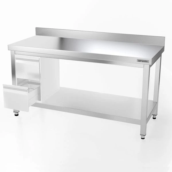 Edelstahl Arbeitstisch PREMIUM - 1500x800mm - Mit Grundboden & Aufkantung 9 Edelstahl Arbeitstisch PREMIUM - 1500x800mm - Mit Grundboden & Aufkantung – Bild 7