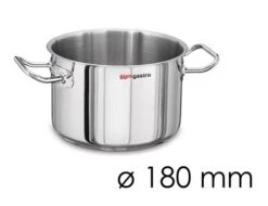 Fleischtopf - Ø 180 Mm - Höhe 120 Mm | Edelstahltopf | Kochtopf | Küchentopf | Bratentopf | Induktion