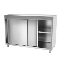 Edelstahl Arbeitsschrank PREMIUM - 1200x800mm - Mit Schiebetür Ohne Aufkantung -Küchenzubehör Laden 636846188114084227 3cac