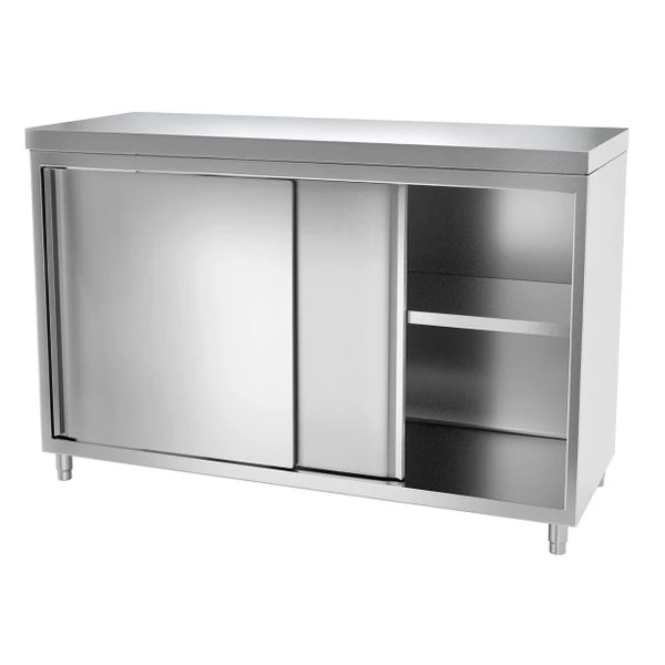 Edelstahl Arbeitsschrank PREMIUM - 1400x800mm - Mit Schiebetür Ohne Aufkantung 7 Edelstahl Arbeitsschrank PREMIUM - 1400x800mm - Mit Schiebetür Ohne Aufkantung – Bild 5