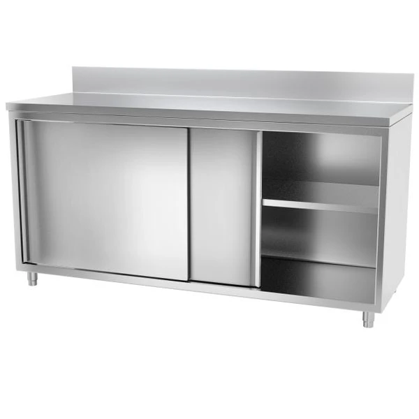 Edelstahl Arbeitsschrank PREMIUM - 2000x600mm - Mit Schiebetür & Aufkantung 8 Edelstahl Arbeitsschrank PREMIUM - 2000x600mm - Mit Schiebetür & Aufkantung – Bild 6