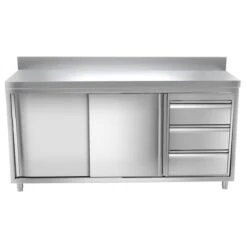Edelstahl Arbeitsschrank PREMIUM - 1800x600mm - Mit 3 Schubladen Rechts & Aufkantung 11 Edelstahl Arbeitsschrank PREMIUM - 1800x600mm - Mit 3 Schubladen Rechts & Aufkantung -Küchenzubehör Laden 636846188488807368 279c