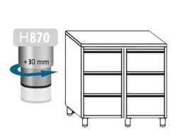 Schubladenschrank PREMIUM Mit 6 Schubladen - 1000x700mm -Küchenzubehör Laden 636846189575944713 8971