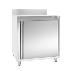 Edelstahl Arbeitsschrank PREMIUM - 600x700mm - Mit Flügeltür & Aufkantung -Küchenzubehör Laden ASK66A 2e44