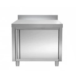 Edelstahl Arbeitsschrank PREMIUM - 600x700mm - Mit Flügeltür & Aufkantung -Küchenzubehör Laden ASK67A 36cf
