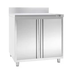 Edelstahl Arbeitsschrank PREMIUM - 800x700mm - Mit Flügeltür & Aufkantung -Küchenzubehör Laden ASK86A 4119 1