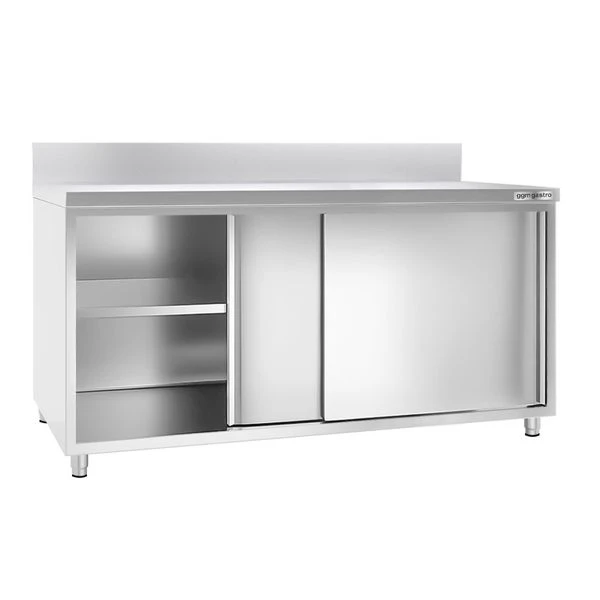 Edelstahl Arbeitsschrank PREMIUM - 2000x600mm - Mit Schiebetür & Aufkantung 4 Edelstahl Arbeitsschrank PREMIUM - 2000x600mm - Mit Schiebetür & Aufkantung – Bild 2