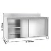 Edelstahl Arbeitsschrank PREMIUM - 2000x600mm - Mit Schiebetür & Aufkantung -Küchenzubehör Laden ASK 206A masse3 9584