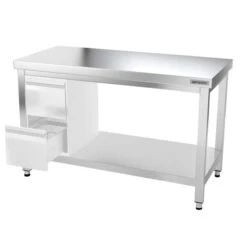 Edelstahl Arbeitstisch PREMIUM - 1200x600mm - Mit Grundboden Ohne Aufkantung -Küchenzubehör Laden ATK126 008 4845