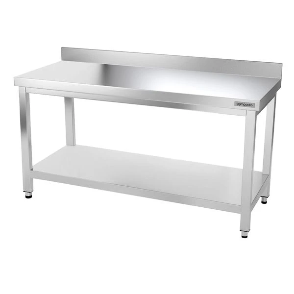 Edelstahl Arbeitstisch PREMIUM - 1400x600mm - Mit Grundboden & Aufkantung 4 Edelstahl Arbeitstisch PREMIUM - 1400x600mm - Mit Grundboden & Aufkantung – Bild 2