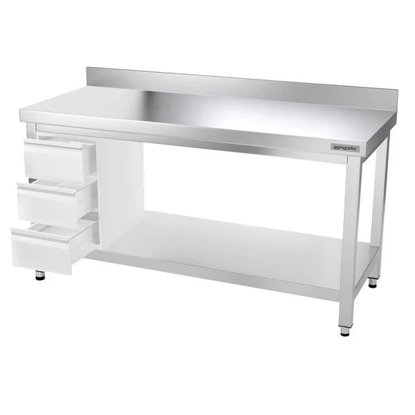 Edelstahl Arbeitstisch PREMIUM - 1400x600mm - Mit Grundboden & Aufkantung 10 Edelstahl Arbeitstisch PREMIUM - 1400x600mm - Mit Grundboden & Aufkantung – Bild 8