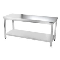 Edelstahl Arbeitstisch PREMIUM - 1500x800mm - Mit Grundboden Ohne Aufkantung -Küchenzubehör Laden ATK158 002 7c8c