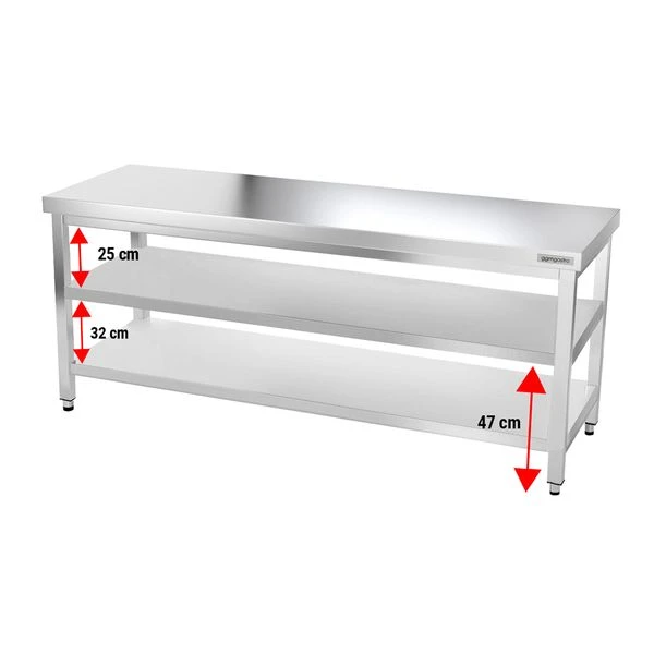 Edelstahl Arbeitstisch PREMIUM - 2000x600mm - Mit Grundboden Ohne Aufkantung 5 Edelstahl Arbeitstisch PREMIUM - 2000x600mm - Mit Grundboden Ohne Aufkantung – Bild 3