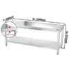 Edelstahl Arbeitstisch PREMIUM - 2000x600mm - Mit Grundboden Ohne Aufkantung -Küchenzubehör Laden ATK206 masse neu a27b