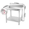 Edelstahl Arbeitstisch PREMIUM - 600x600mm - Mit Grundboden & Aufkantung -Küchenzubehör Laden ATK66A masse002 bf79