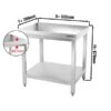 Edelstahl Arbeitstisch PREMIUM - 800x700mm - Mit Grundboden Ohne Aufkantung -Küchenzubehör Laden ATK87 masse001 fe02 1