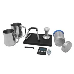 Barista Kit - 10-teilig - Inkl. 2 Milchkännchen, Tamper, Bürste, Timer & Thermometer