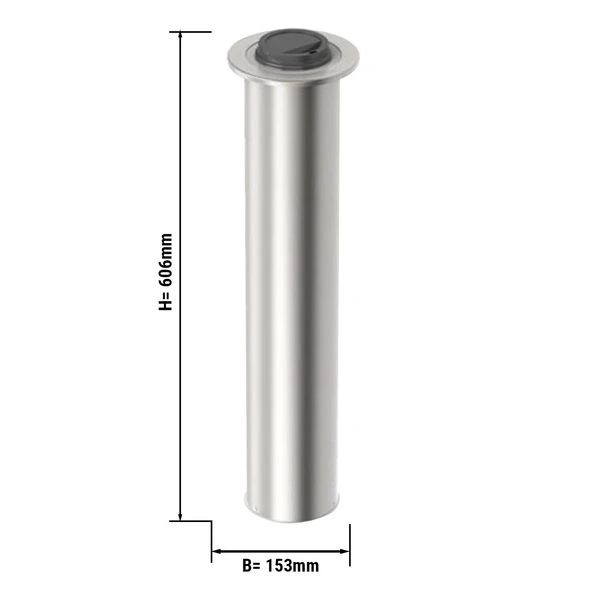 Deckelspender Edelstahl Mit Feder - Einbauversion 3 Deckelspender Edelstahl Mit Feder - Einbauversion