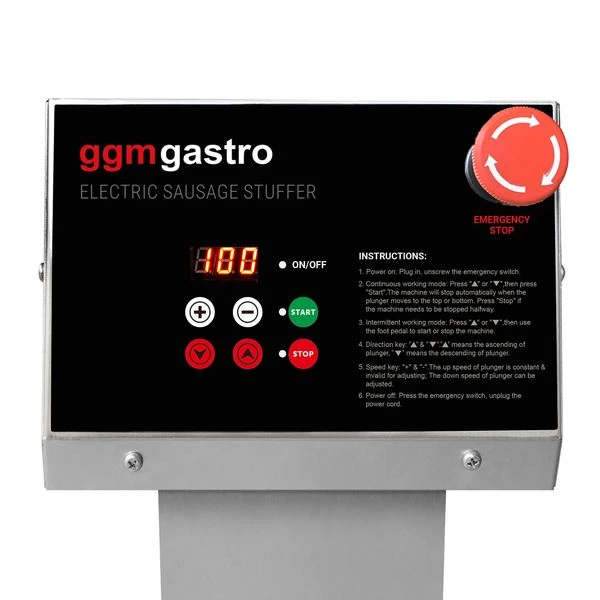 Elektrischer Wurstfüller - 10 Liter - 180 Watt - Edelstahl 11 Elektrischer Wurstfüller - 10 Liter - 180 Watt - Edelstahl – Bild 9