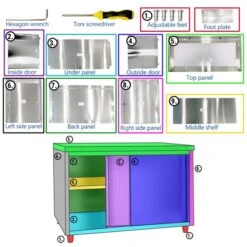 Edelstahl Arbeitsschrank ECO - 1200x700mm - Mit Schiebetür Und Aufkantung -Küchenzubehör Laden EcoFlex 8c6b