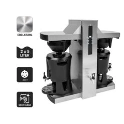 Filterkaffeemaschine Mit Heißwasserausgabe - 2x 5 Liter - 9kW - Mit 2 Brüharmen -Küchenzubehör Laden FKMC10 Icons 8f19