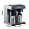 Filterkaffeemaschine - 2x 2 Liter Tank - 3,3kW - Mit 2 Warmhalteplatten - Inkl. 2 Isolierkannen á 1,6 Liter -Küchenzubehör Laden FKMV20D masse 46d8
