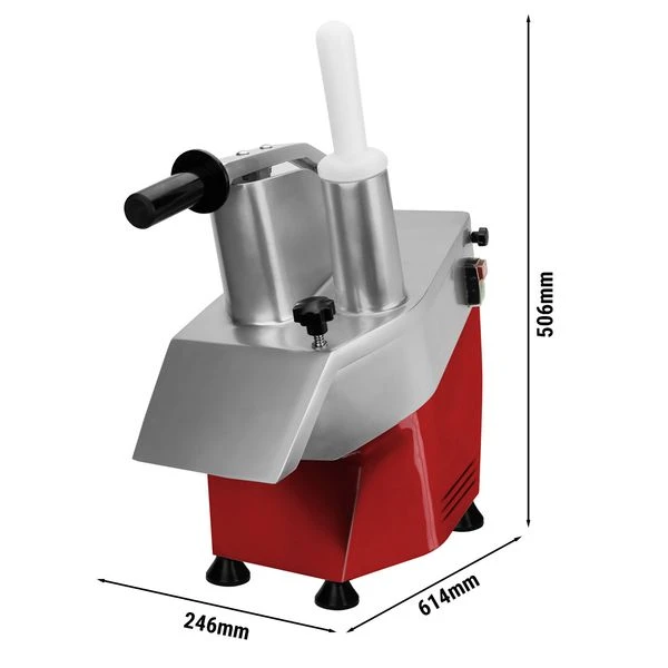Elektrischer Gemüseschneider- 550 Watt - Rot - Inkl. 5 Schneidescheiben 4 Elektrischer Gemüseschneider- 550 Watt - Rot - Inkl. 5 Schneidescheiben – Bild 2