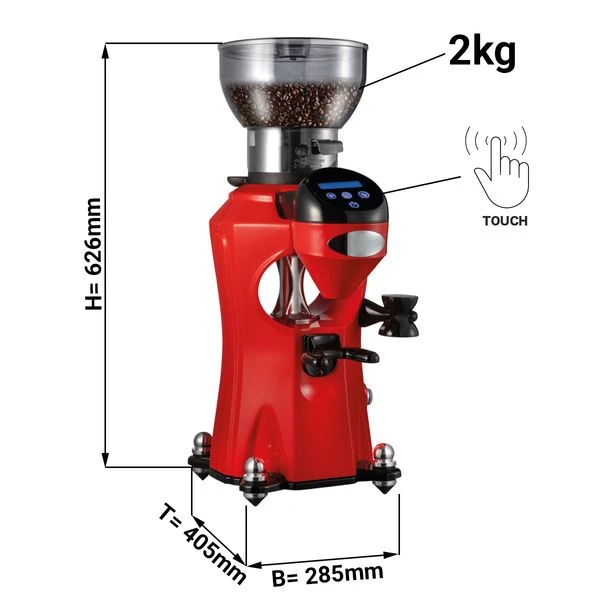 Kaffeemühle - Rot - Touch - 2kg - 356 Wat - 45dB 3 Kaffeemühle - Rot - Touch - 2kg - 356 Wat - 45dB