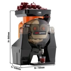 Elektrische Fruchtsaftpresse - Orange - Manuelle Zufuhr - Inkl. Regulierbarem Ablasshahn