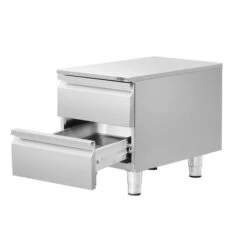 Schubladenschrank - Edelstahl - 400x560mm - 2 Schubladen 11 Schubladenschrank - Edelstahl - 400x560mm - 2 Schubladen -Küchenzubehör Laden SS2K456 E 2 49e1