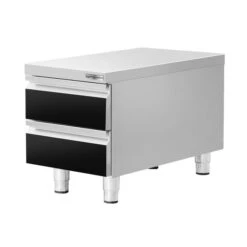 Schubladenschrank - Schwarz-Titan - 400x660mm - 2 Schubladen -Küchenzubehör Laden SS2K466 1 7b0d