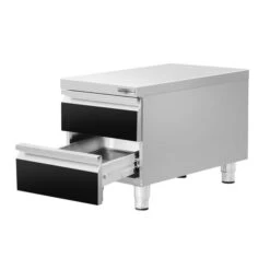 Schubladenschrank - Schwarz-Titan - 400x660mm - 2 Schubladen -Küchenzubehör Laden SS2K466 2 1ae4