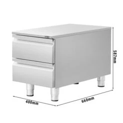 Edelstahl Schubladenschrank - 0,4 M - Mit 2 Schubladen -Küchenzubehör Laden SS2K466 E 0 4d30 2