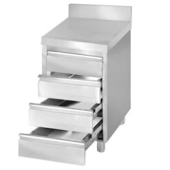 Schubladenschrank PREMIUM Mit 4 Schubladen & Aufkantung - 500x700mm -Küchenzubehör Laden SS4K57A clean d544