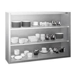 Edelstahl Wandhängeschrank PREMIUM - 1000x400mm - Ohne Schiebetür - 1000mm Hoch -Küchenzubehör Laden WOK1010 2 a8f4