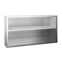 Edelstahl Wandhängeschrank PREMIUM - 1600x400mm - Ohne Schiebetür - 800mm Hoch -Küchenzubehör Laden WOK168 1 2c9c
