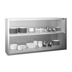 Edelstahl Wandhängeschrank PREMIUM - 1600x400mm - Ohne Schiebetür - 800mm Hoch -Küchenzubehör Laden WOK168 2 efab