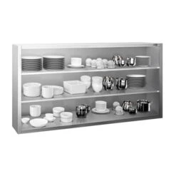 Edelstahl Wandhängeschrank PREMIUM - 1800x400mm - Ohne Schiebetür - 1000mm Hoch -Küchenzubehör Laden WOK1810 2 0420
