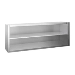 Edelstahl Wandhängeschrank PREMIUM - 1800x400mm - Ohne Schiebetür - 650mm Hoch -Küchenzubehör Laden WOK184 1 75cc