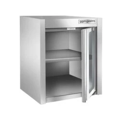 Edelstahl Wandhängeschrank - 600x400mm - Mit Glasflügeltür - 650mm Hoch -Küchenzubehör Laden WSI64 1 09c5