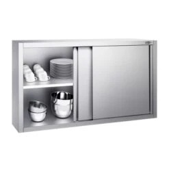 Edelstahl Wandhängeschrank PREMIUM - 1400x400mm - Mit Schiebetür - 800mm Hoch 10 Edelstahl Wandhängeschrank PREMIUM - 1400x400mm - Mit Schiebetür - 800mm Hoch -Küchenzubehör Laden WSK148 2 95d1 1
