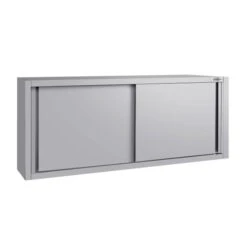 Edelstahl Wandhängeschrank ECO - 1800x400mm - Mit Schiebetür - 650mm Hoch -Küchenzubehör Laden WSK184 ECO 1 4f30