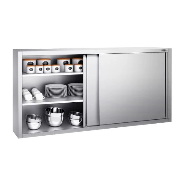 Edelstahl Wandhängeschrank PREMIUM - 2000x400mm - Mit Schiebetür - 1000mm Hoch 5 Edelstahl Wandhängeschrank PREMIUM - 2000x400mm - Mit Schiebetür - 1000mm Hoch – Bild 3