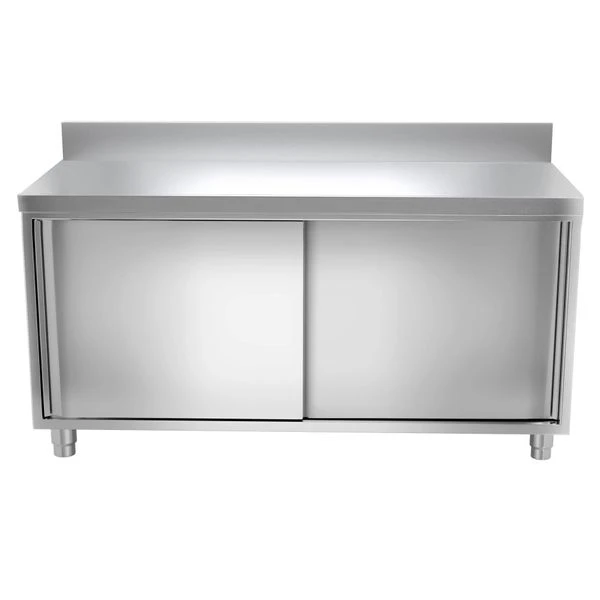 Edelstahl Arbeitsschrank PREMIUM - 2000x600mm - Mit Schiebetür & Aufkantung 6 Edelstahl Arbeitsschrank PREMIUM - 2000x600mm - Mit Schiebetür & Aufkantung – Bild 4