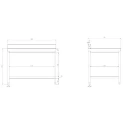 Edelstahl Arbeitstisch PREMIUM - 1500x800mm - Mit Grundboden & Aufkantung 22 Edelstahl Arbeitstisch PREMIUM - 1500x800mm - Mit Grundboden & Aufkantung -Küchenzubehör Laden atk158a zeichnung ade0