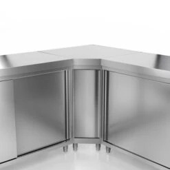 Edelstahl Arbeitsschrank PREMIUM - 1200x700mm - Mit Schiebetür Ohne Aufkantung -Küchenzubehör Laden millieu arbeitsschrank f999 13