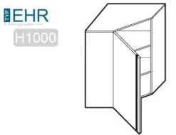 Edelstahl Eck - Wandhängeschrank - 700x400mm - Mit Flügeltür - Höhe: 1000mm -Küchenzubehör Laden zeichnung ehr710 1a41